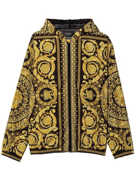 Versace Kids бомбер с капюшоном и принтом Barocco