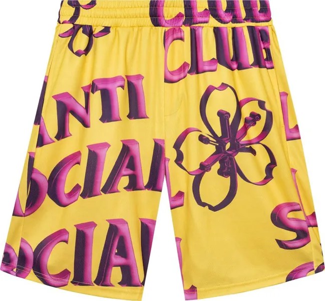 Шорты Anti Social Social Club Coral Crush Bored Yellow Mesh Shorts 'Yellow', желтый