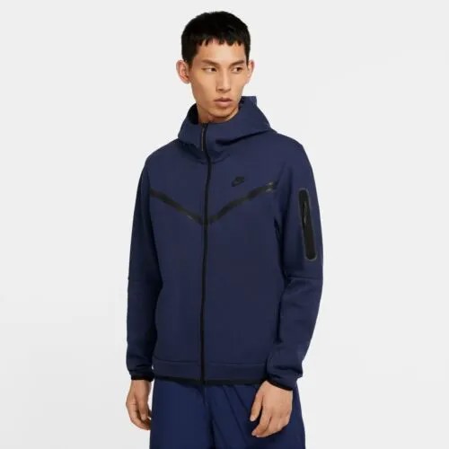 [CU4489-410] Мужская толстовка с капюшоном Nike Sportswear Tech Fleece с молнией во всю длину