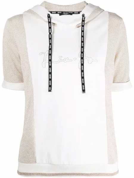 LIU JO colour-block short-sleeve hoodie