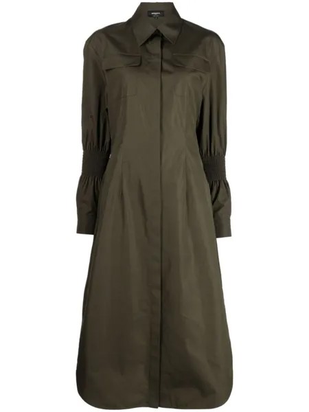 Платье макси с длинными рукавами Rochas, зеленый