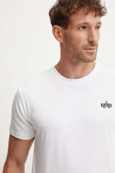 Хлопковая футболка Alpha Industries, белый