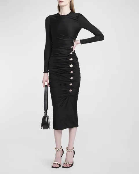 Коктейльное платье из джерси с вырезом спереди Versace