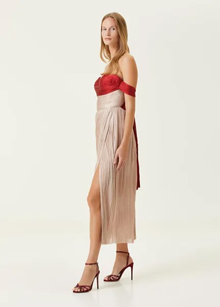 Izabella светло-розовое вечернее платье миди шелковое платье Maria Lucia Hohan