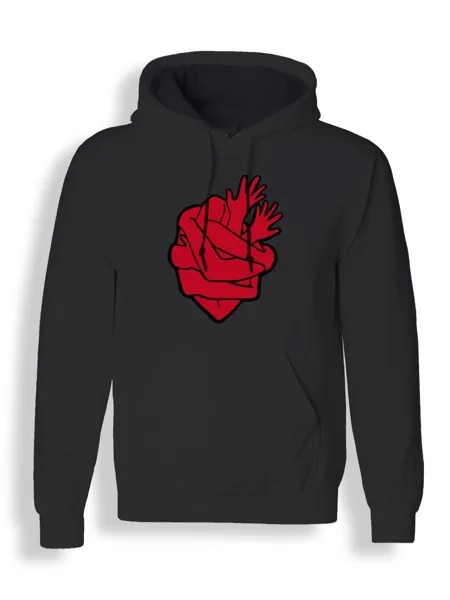 Худи унисекс СувенирShop Сердце в руках/Любовь/Heart 3 черное 2XL