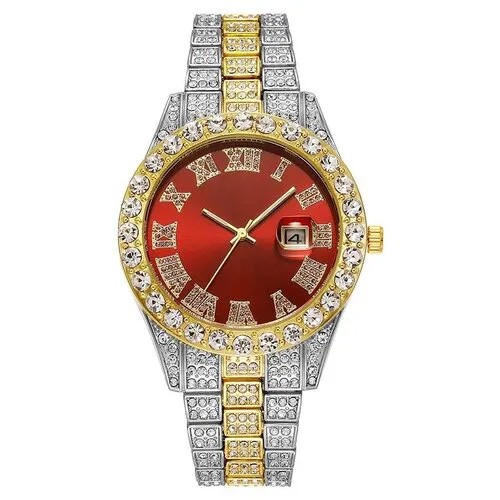 Женские наручные часы со стразами, мужские часы со стразами, мужские часы, часы женские, женские часы, красный циферблат, Universal-Sale