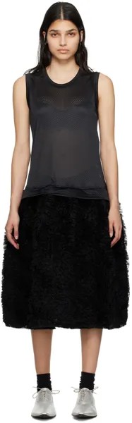 Черное платье-миди с рюшами Comme des Garçons Girl