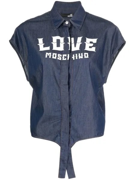 Love Moschino рубашка с логотипом, синий