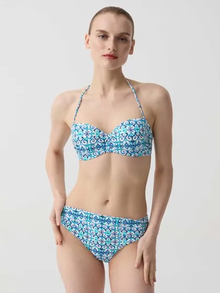 Лиф бикини-бандо с принтом майолики Ovs, цвет blue/light blue