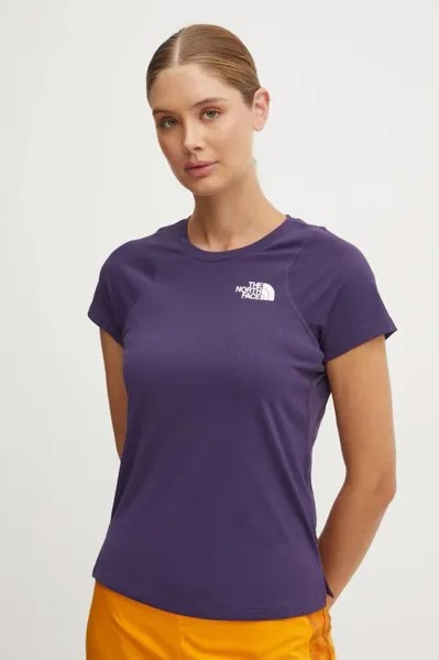Яркая спортивная футболка The North Face, фиолетовый
