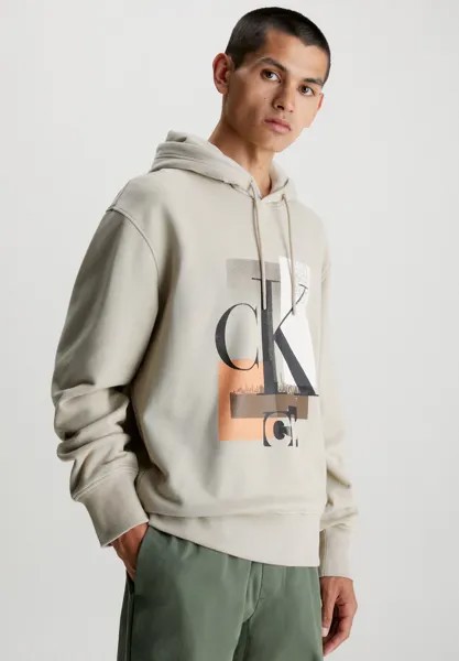 Толстовка Calvin Klein Jeans ХУДИ CONNECTED LAYER LANDSCAPE UNISEX, цвет plaza taupe