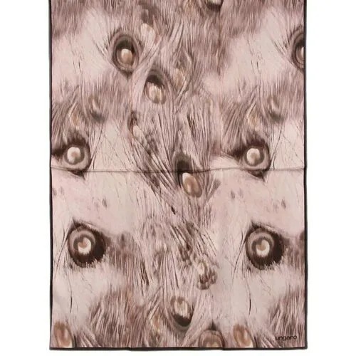 Палантин Ungaro, натуральный шелк, 180х70 см, коричневый, бежевый