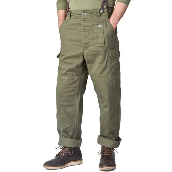 Мужские ретро многофункциональные брюки-карго на подтяжках с карманами