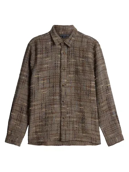 Бархатная рубашка в клетку Vinton John Varvatos, цвет cork