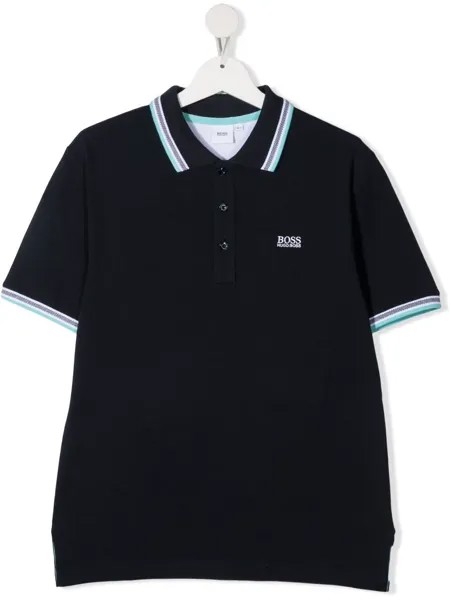 BOSS Kidswear рубашка поло с вышитым логотипом