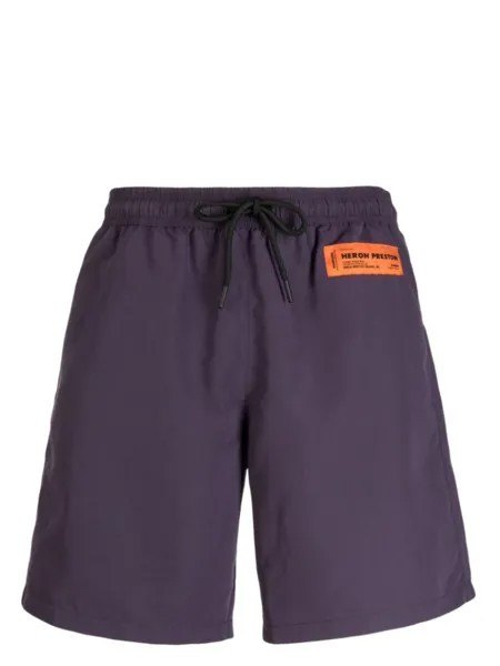 Heron Preston плавки-шорты с логотипом, фиолетовый
