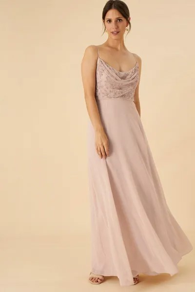 Платье макси с воротником-хомутом 'Campbell' Monsoon, розовый