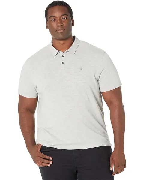 Поло John Varvatos Victor Short Sleeve Slub Cotton w/ Peace Sign Embroidery K5787Y2, цвет Light Grey