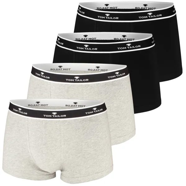 Боксеры Tom Tailor Boxershorts 4 шт, цвет 2 x Schwarz / 2 x Grau melange