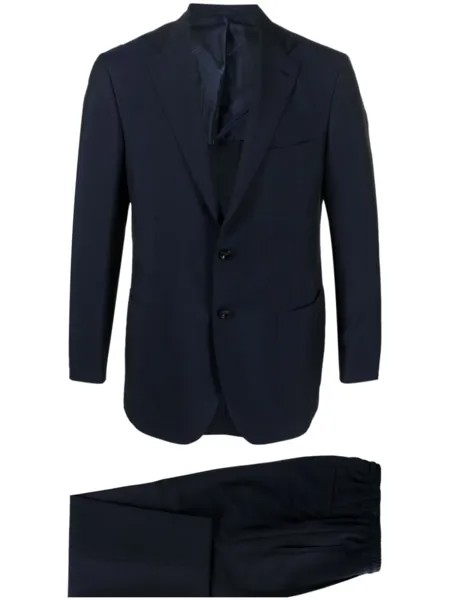 Kiton костюм с однобортным пиджаком, синий