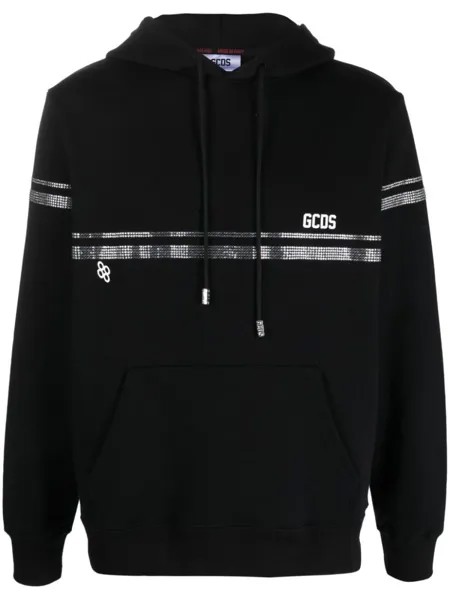 Gcds crystal-embellished hoodie, черный