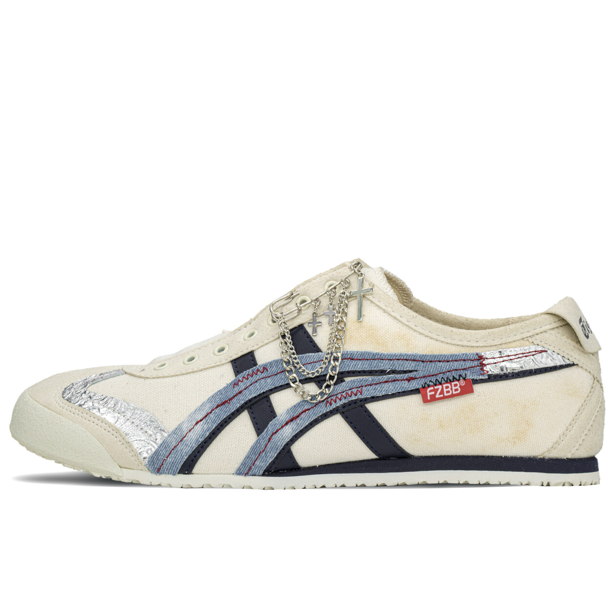Кроссовки Onitsuka Tiger MEXICO 66 Lifestyle Shoes Unisex Low-top Beige/Blue, синий/хаки