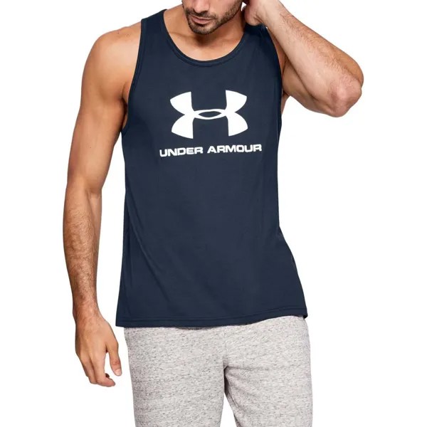 Майка мужская Under Armour Sportstyle Logo Tank синяя XXL