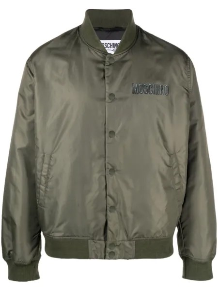 Moschino бомбер с логотипом, зеленый