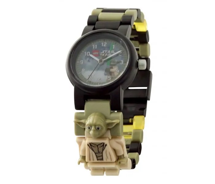 Часы Lego Star Wars наручные с минифигурой Yoda на ремешке