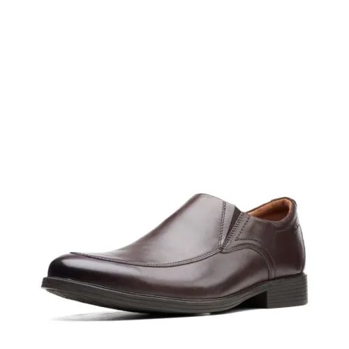 Мужские однотонные лоферы Clarks Whiddon, темно-коричневая кожа, США 7,5