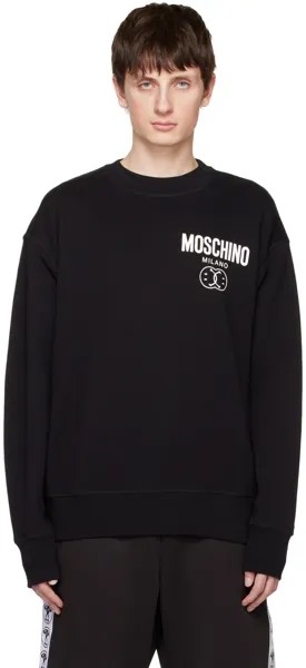 Черный свитшот с двойным смайликом Moschino