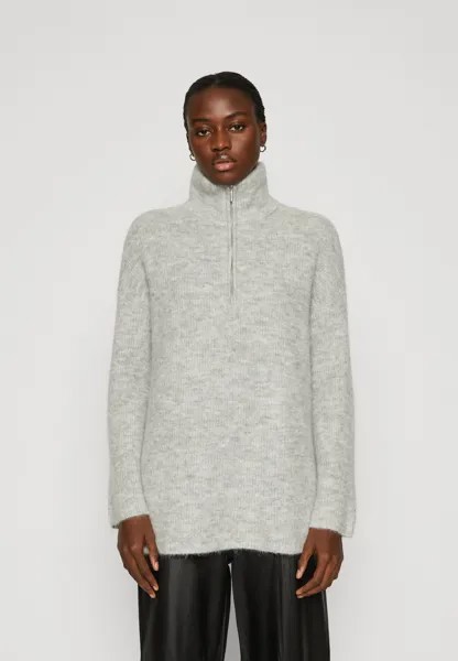 Свитшот Selected Femme SLFSIA LONG HIGH NECK, цвет light grey melange