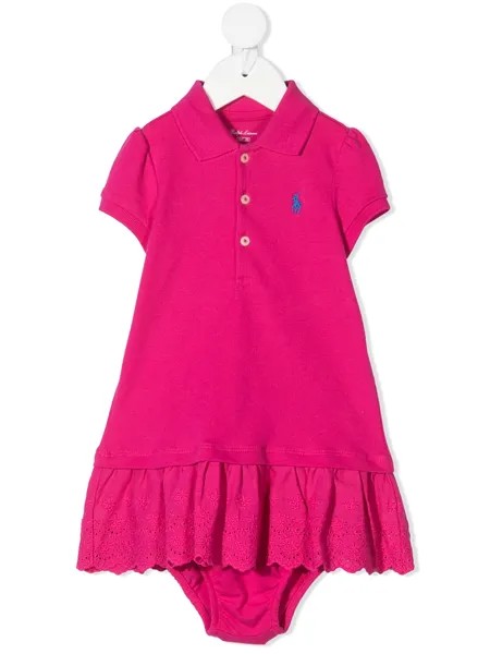 Ralph Lauren Kids платье с короткими рукавами и вышивкой Polo Pony