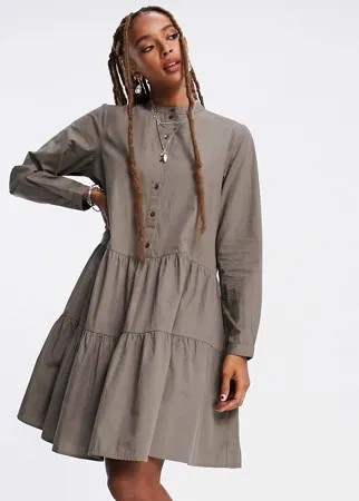 Ярусное платье мини в полоску Vero Moda-Разноцветный