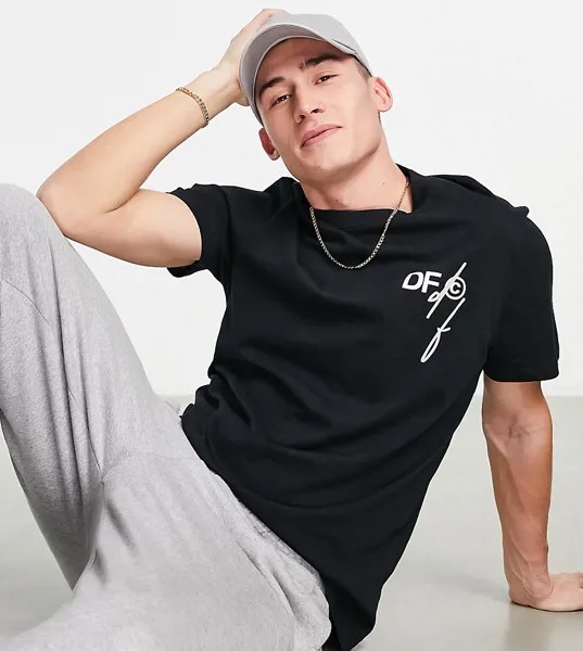 Черная футболка с принтом логотипа спереди ASOS Dark Future-Черный цвет