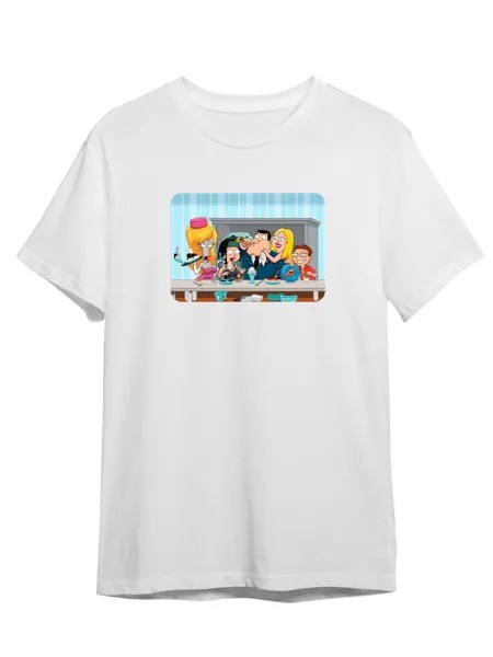 Футболка унисекс Каждому Своё Американский папаша/American Dad MUAP7 белая 4XL