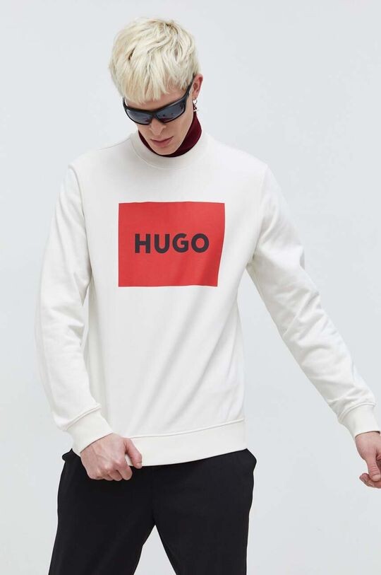 Хлопковая толстовка Hugo, бежевый