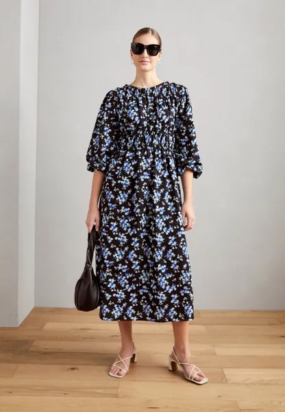 Летнее платье Mocked Tea Dress Marks & Spencer, цвет blue mix