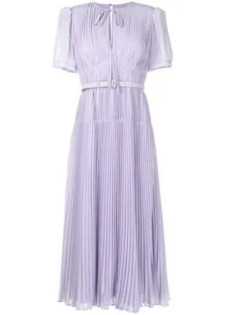 Self-Portrait pleated chiffon midi dress