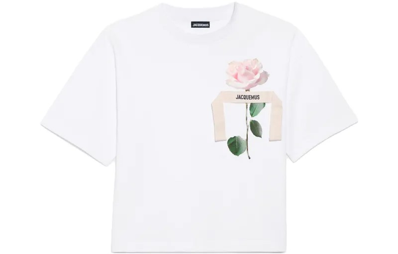 Футболка женская розово-белая Jacquemus