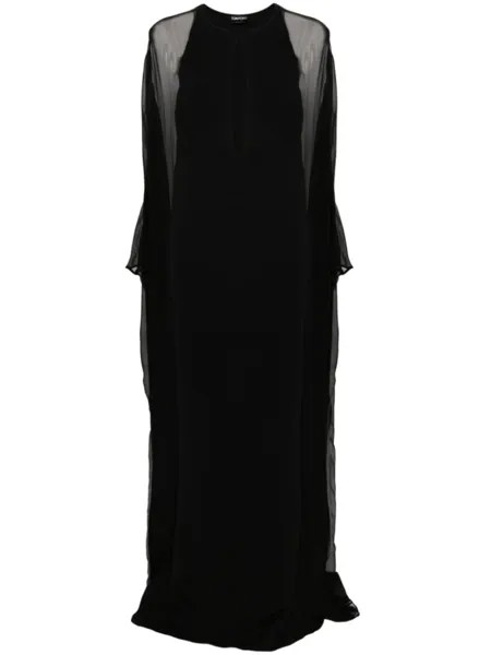 TOM FORD полупрозрачное платье макси, черный