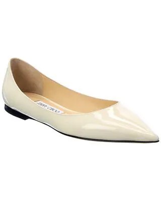 Jimmy Choo Love лакированные женские туфли на плоской подошве белые 37