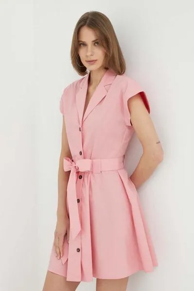 Хлопковое платье Trussardi, розовый