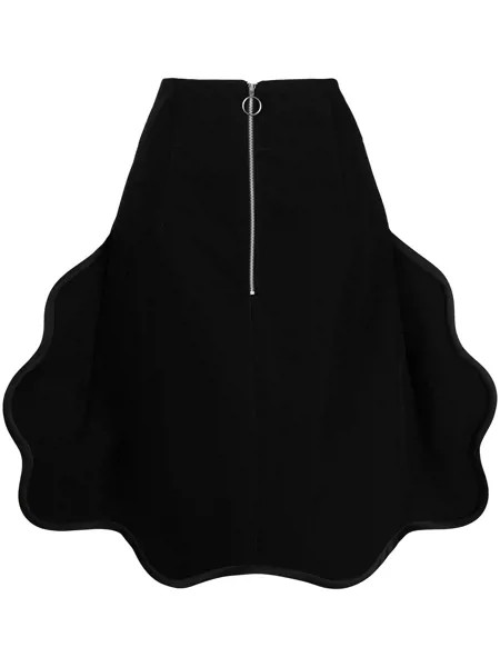 Toga scalloped hem midi skirt