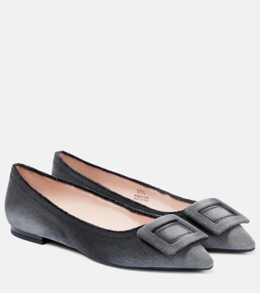 Джинсовые балетки Gommetine Roger Vivier, черный