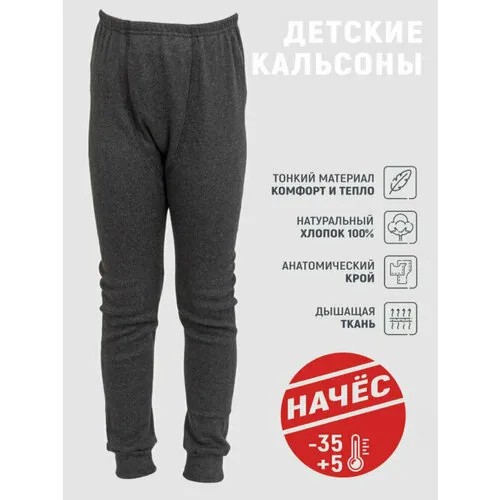 Термобелье низ Чебоксарский Трикотаж, размер 64, рост 128 см, серый