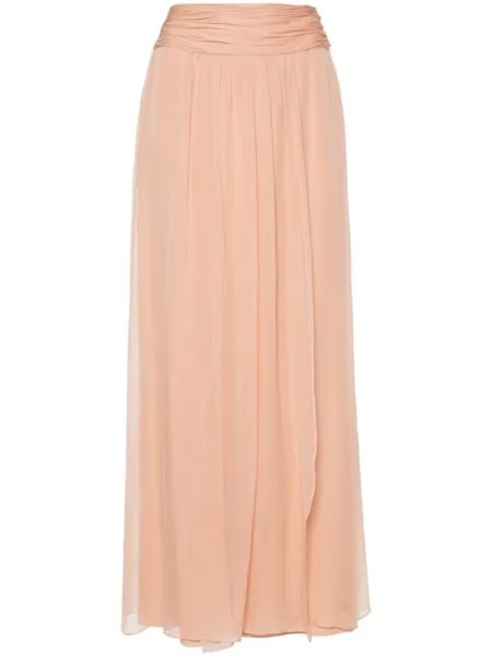 Alberta Ferretti шелковая юбка макси, розовый
