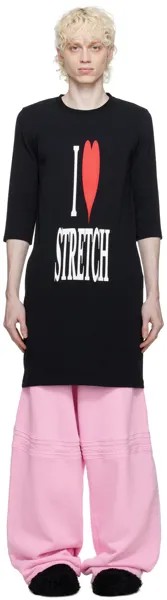 Черная футболка \I Love Stretch\