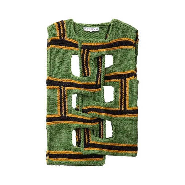 Жилет JW Anderson Interwoven Stripe Runway Vest, зеленый