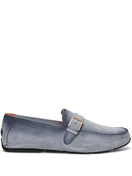 Santoni лоферы с пряжками, синий